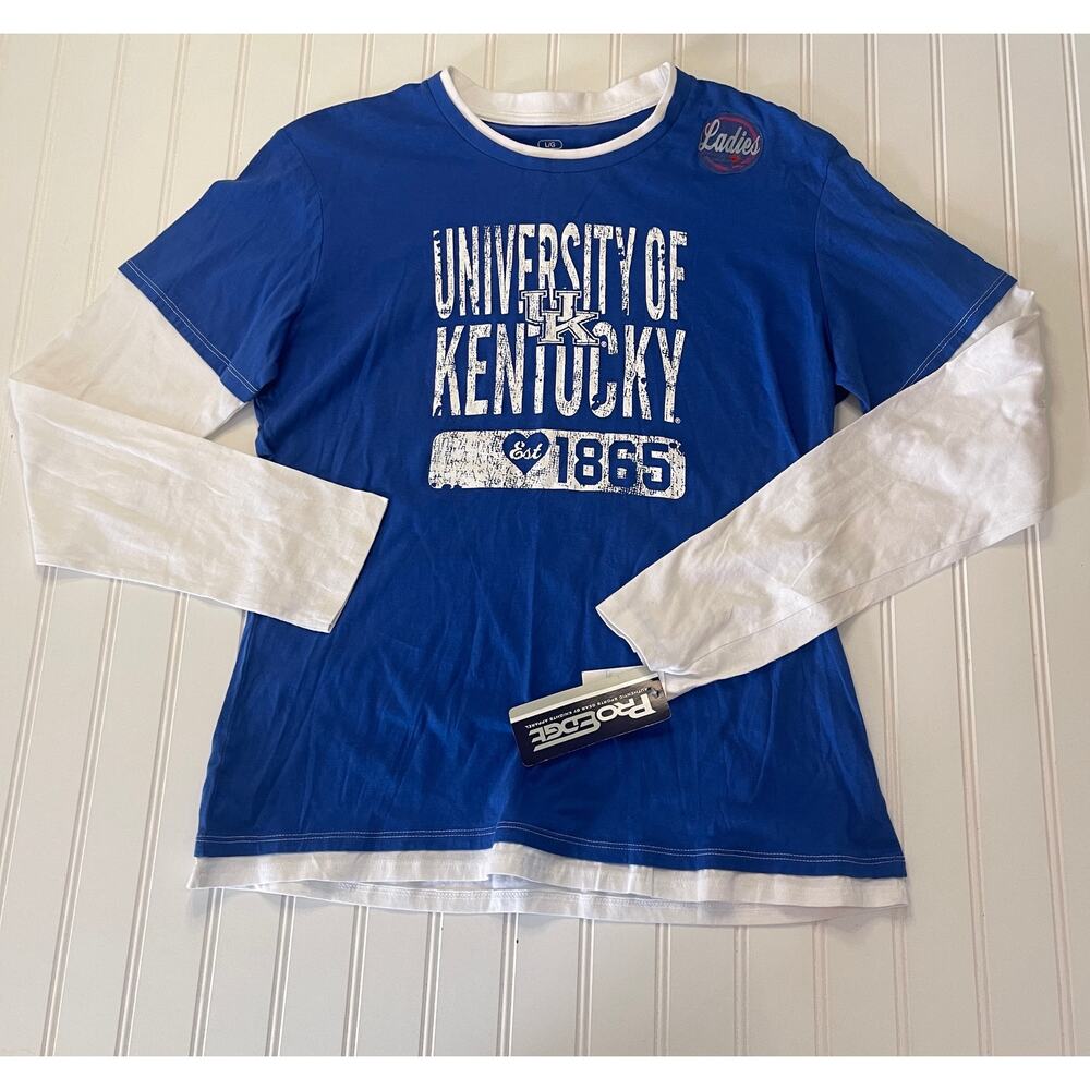 NWT University Kentucky Wildcats T Shirt ProEdge Sports Basketball‎ Womens Large
